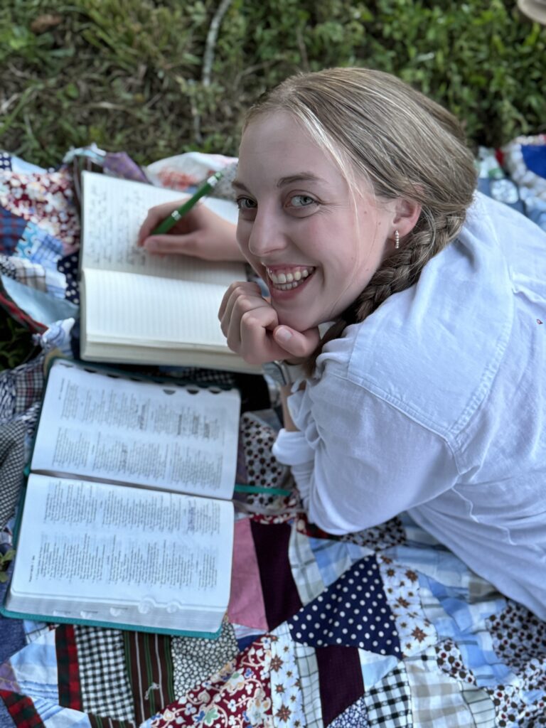 Natalie Renee Williams Bible studying and journaling